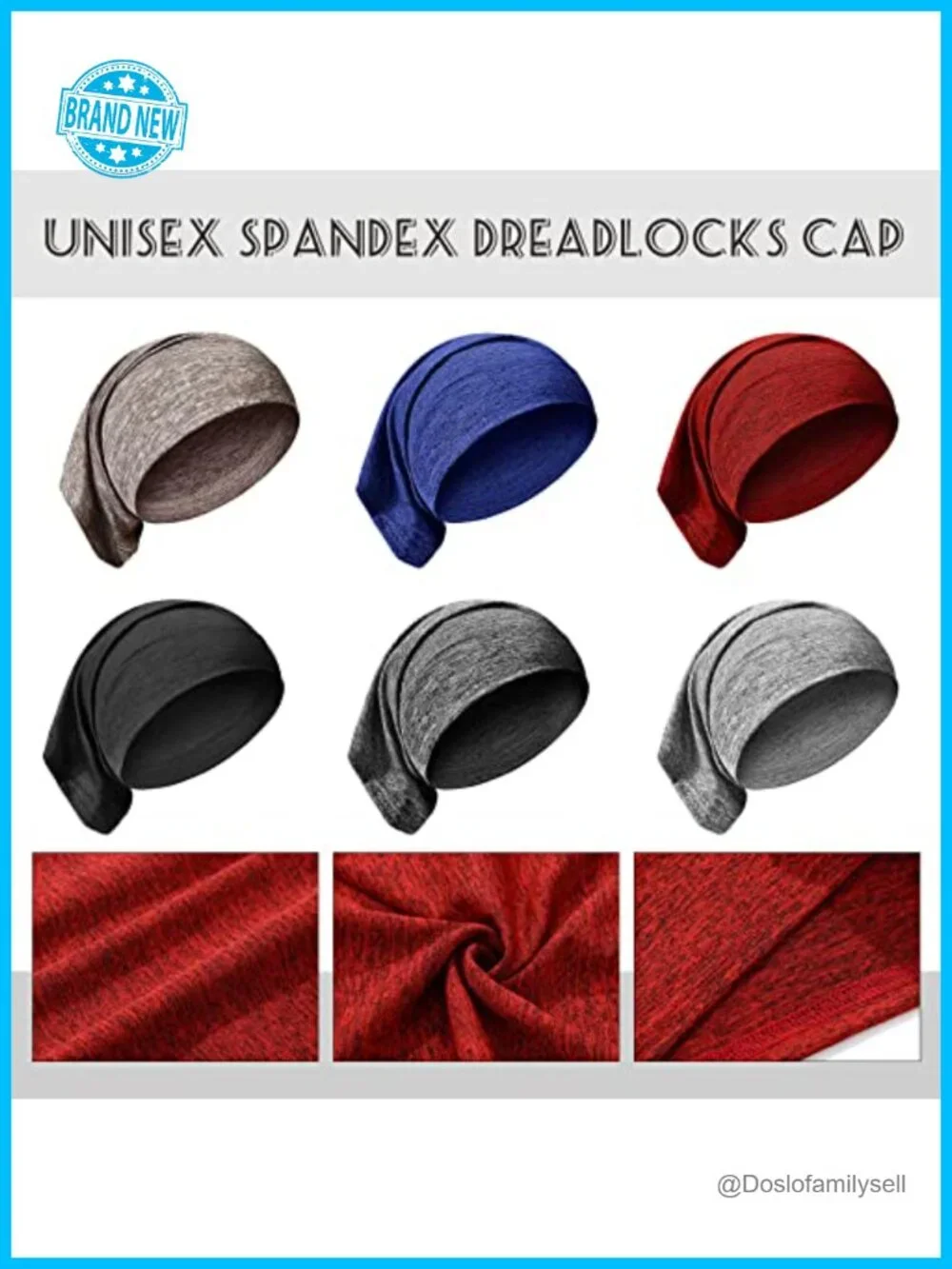 6 Pcs Spandex Dreadlock Caps Tube Bands Elastic Hair Wraps Headwraps for Dreads